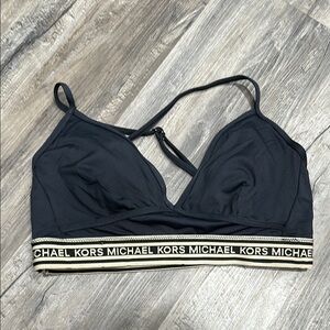 Michael Kors Black Sports Bra with Elastic Band